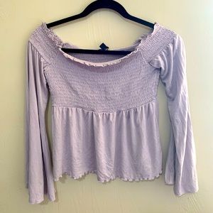 Off the shoulder flared sleeve top